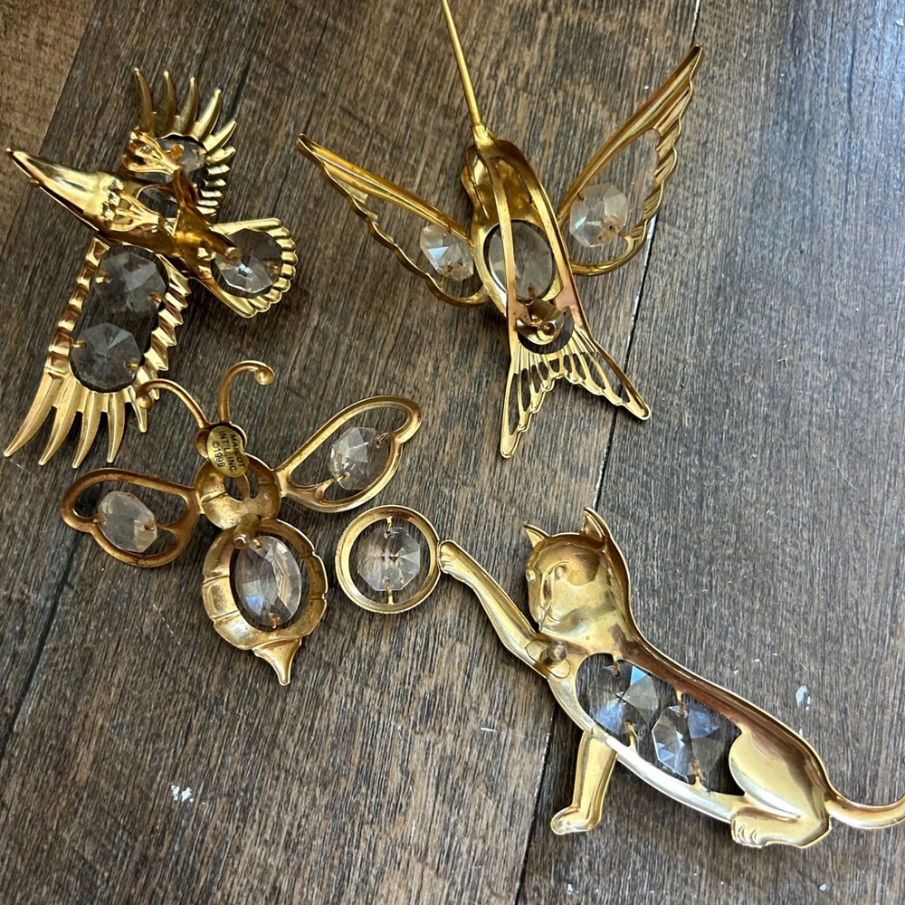 Mascot Crystal Delight 24k Gold Plated Eagle Cat 4 Vintage 1996 SunCatcher - Picture 6 of 7